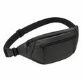 Bauchtasche 30 × 8 × 15 cm aus Kunstleder Schwarz mit verstellbarem Gurt für Alltag