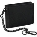 Geldbörse 12 x 9.5 x 2 cm aus Textil Schwarz mit Sicherheitskette