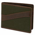 Geldbörse 12 cm x 9.5 cm x 2 cm aus lederähnlichem Material Grün Braun zweifach klappbar