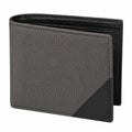 Geldbörse 12 × 9.5 × 2 cm aus Textil und Kunstleder in Grau Schwarz - zweifach faltbar