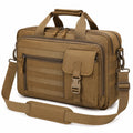 Umhängetasche 40 x 15 x 30 cm aus Polyester in Khaki mit Mehrfachfächern im taktischen Stil