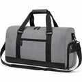 Reisetasche 50 x 25 x 28 cm Grau Schwarz aus Textil mit Schultergurt und Reißverschluss